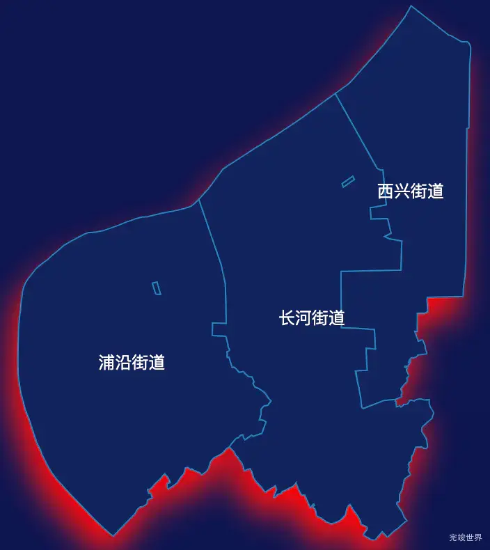 echarts杭州市滨江区geoJson地图阴影